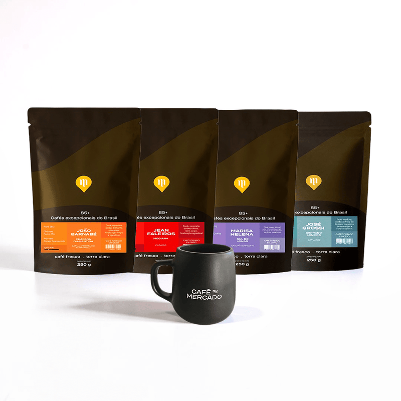 Coleção Cafés Especias 85+ 250g + Caneca Café do Mercado