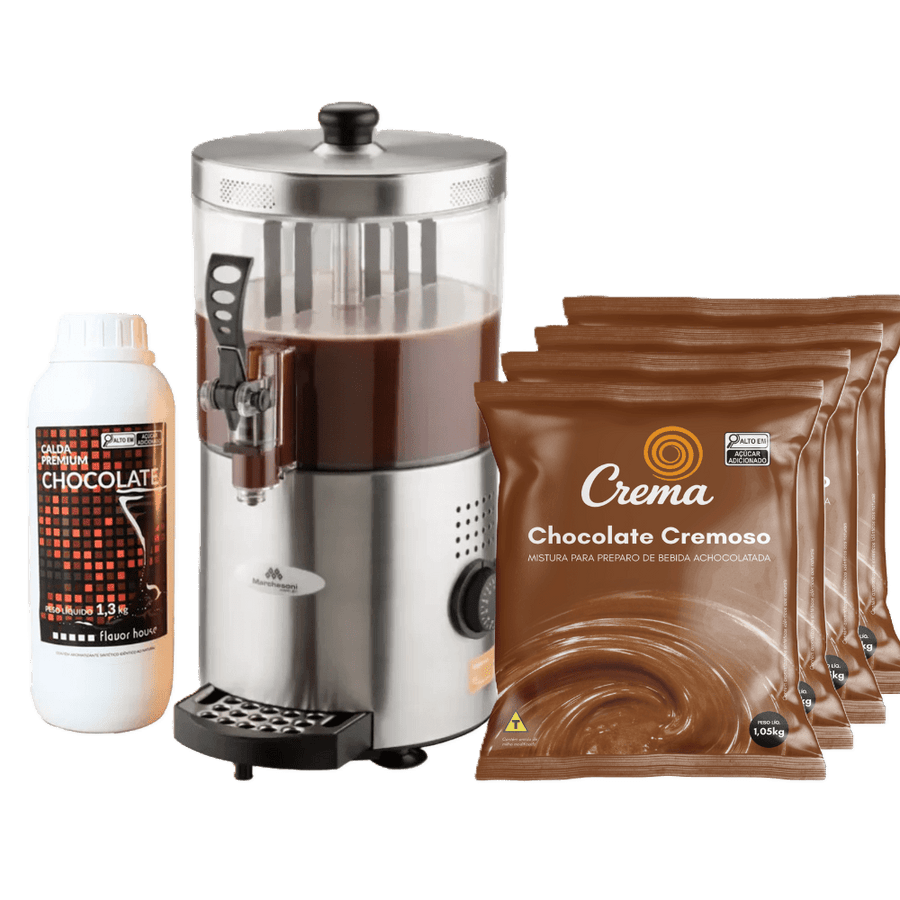 Kit Chocolate Quente Profissional com Chocolateira Marchesoni 3L 220V