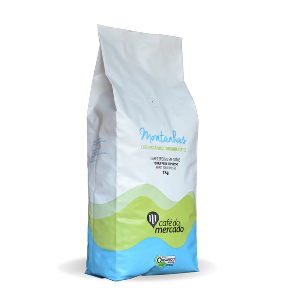 Café do Mercado Montanhas em Grãos para Espresso Orgânico 1kg. 12un