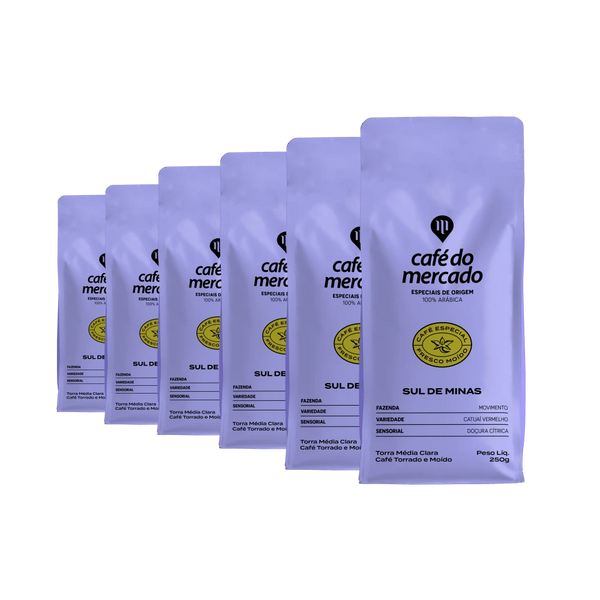 Café Especial Sul de Minas Moído 250g - 1 Caixa com 6 Unidades