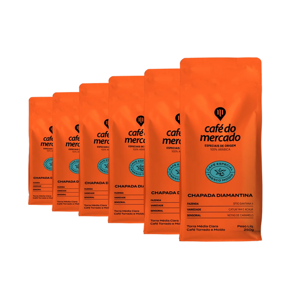Café do Mercado Chapada Diamantina Especial Moído 250g. 3 caixas com 6 unidades