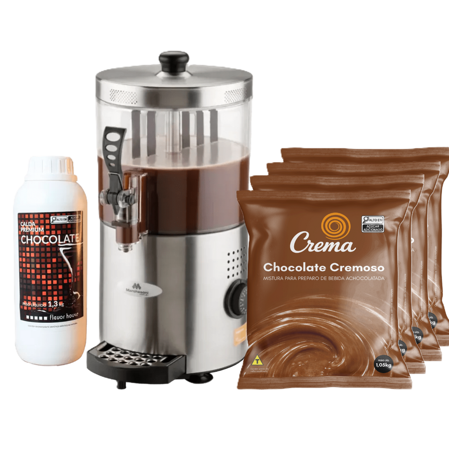 Kit Chocolate Quente Profissional com Chocolateira Marchesoni 3L 220V