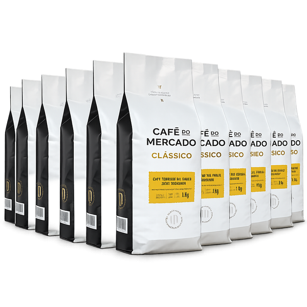 Café do Mercado Clássico em Grãos para Espresso 1kg. 12un