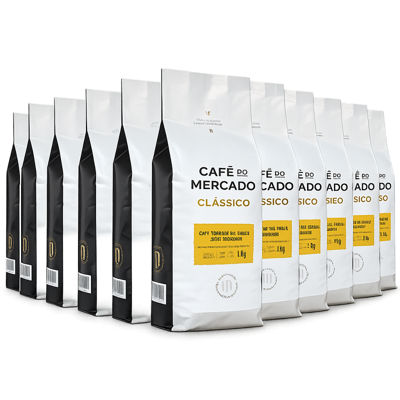 Café do Mercado Clássico em Grãos para Espresso 1kg. 12un