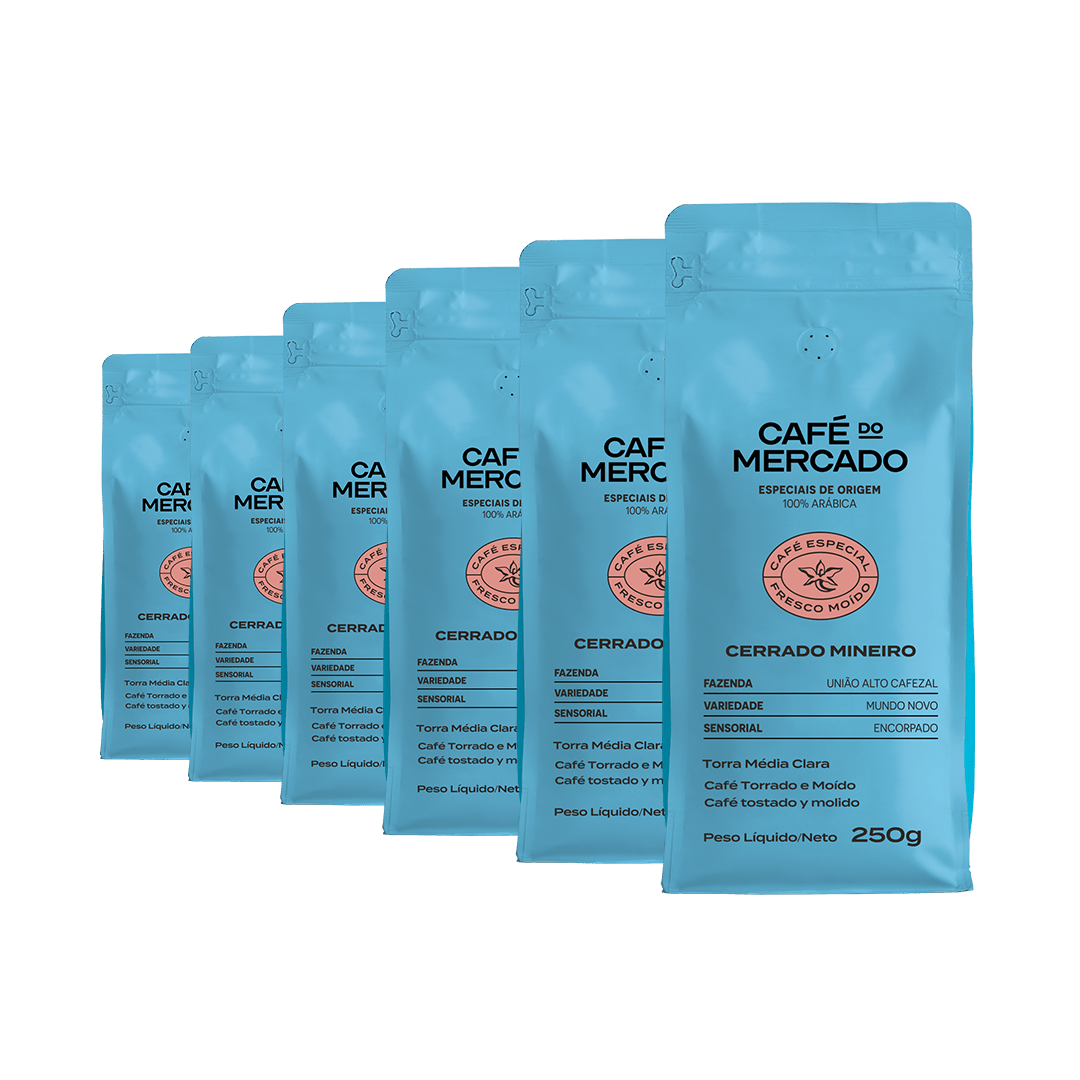 café especial moído 250g caixa com 6 unidades Café do Mercado