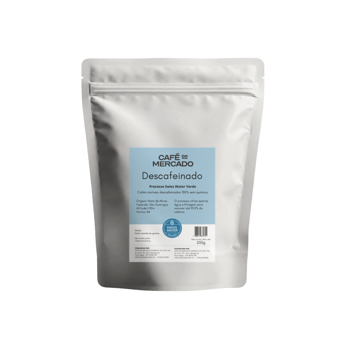 Café Descafeinado Swiss Water Grãos 250g - Café do Mercado