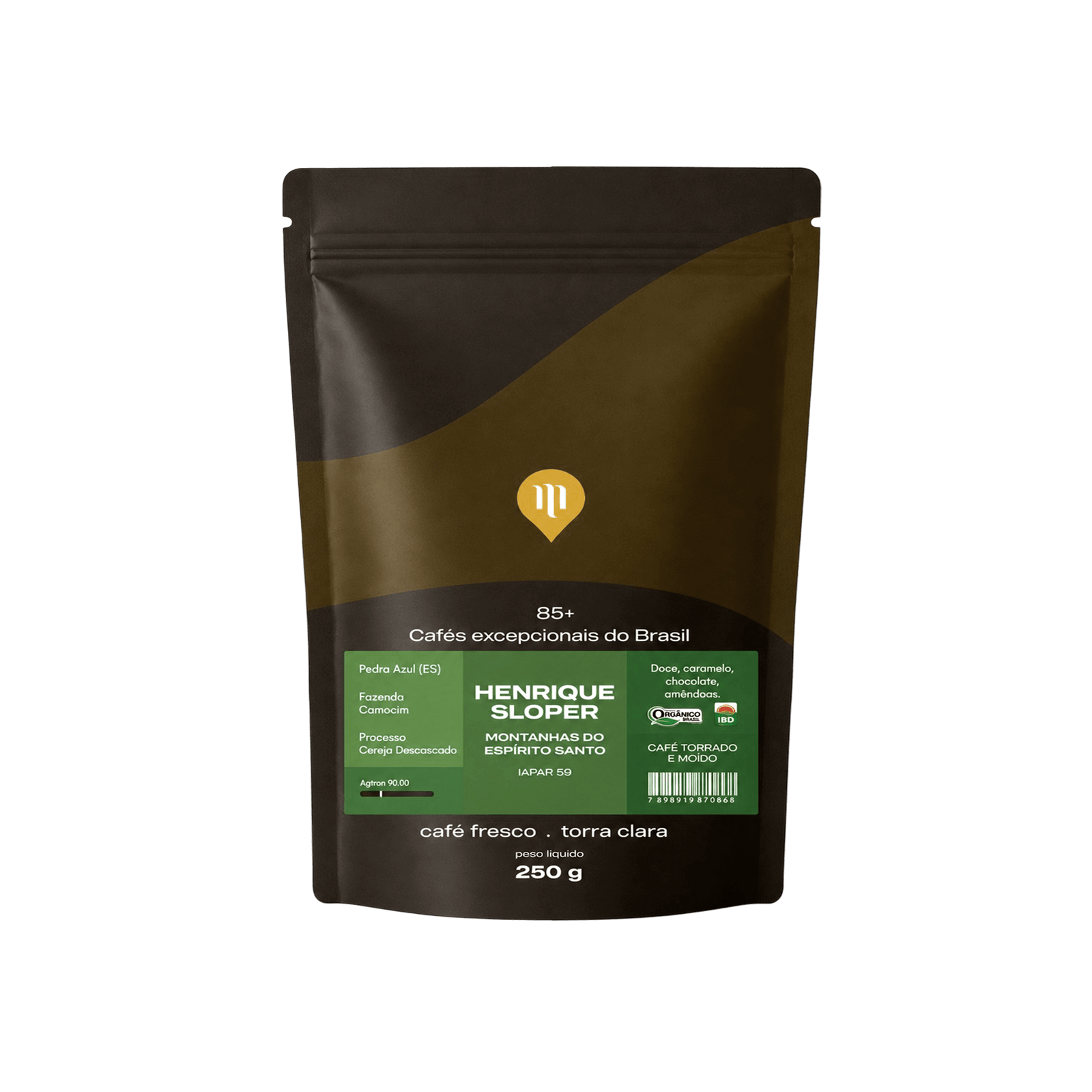 Café Henrique Sloper Montanhas Espírito Santo Orgânico 85+ 250g Moído - Café do Mercado