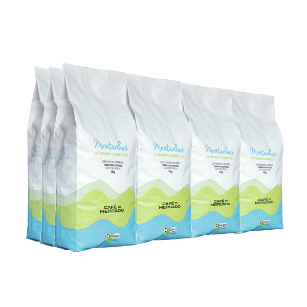 CAFÉ MONTANHAS ESPRESSO ORGÂNICO GRÃOS 1kg. 12un - Café do Mercado