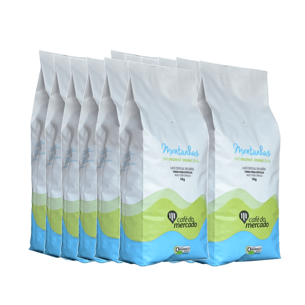 CAFÉ MONTANHAS ESPRESSO ORGÂNICO GRÃOS 1kg. 12un - Café do Mercado