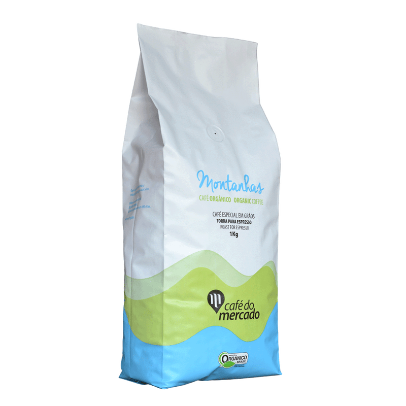 Café Montanhas Orgânico para Espresso em Grãos 1kg.