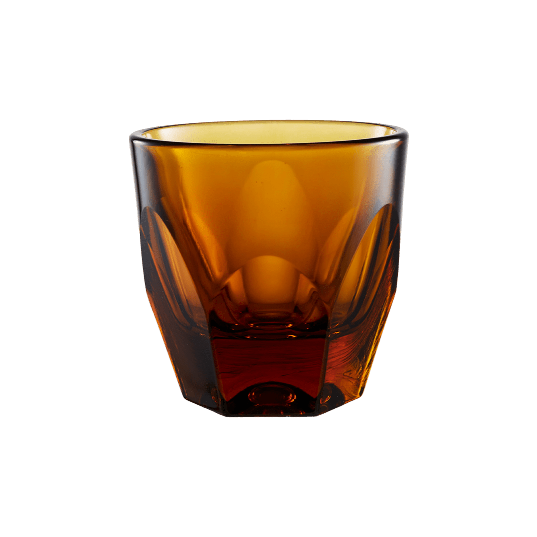 copo cappuccino âmbar Vero Glass 177ml em vidro facetado