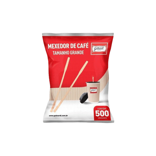 MEXEDOR DE CAFE DE MADEIRA GRANDE 15CM PCT COM 500UN - Café do Mercado