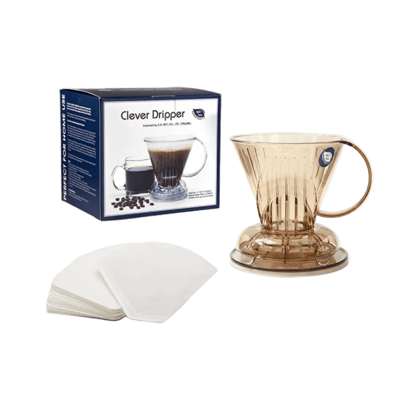 Suporte Acrilico Clever Marrom com 100 Filtros - Café do Mercado